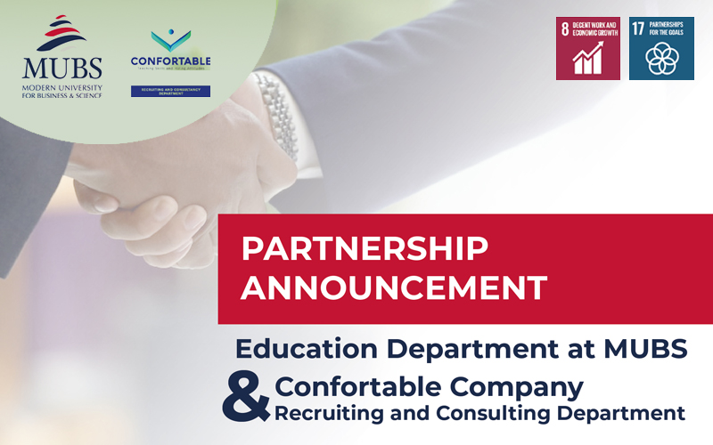 MUBS and Confortable Co. Sign MOU to Train and Recruit Students in Gulf Countries